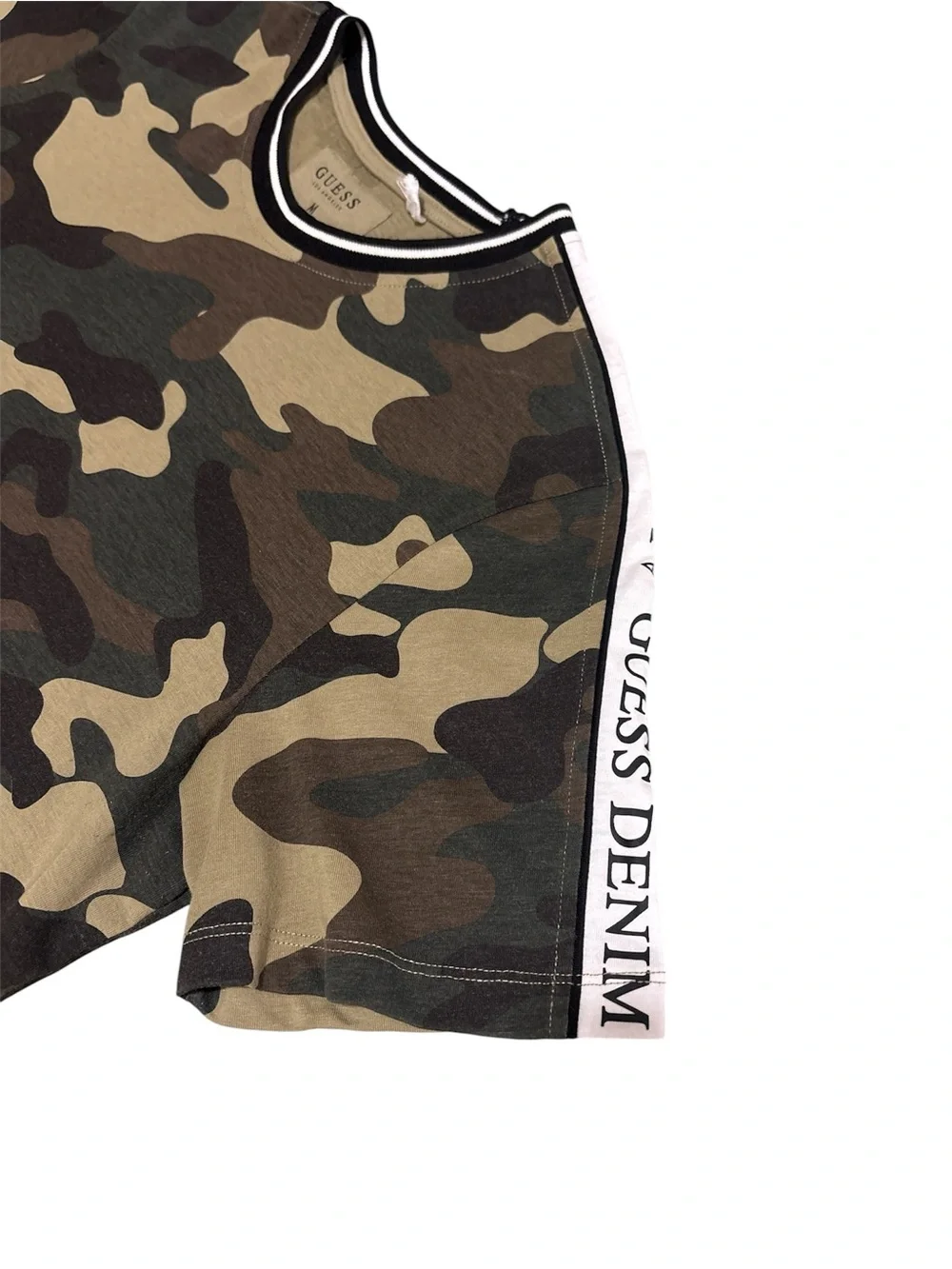 GUESS Men’s Camo Crewneck in Brown & Olive - Picture 4 of 6